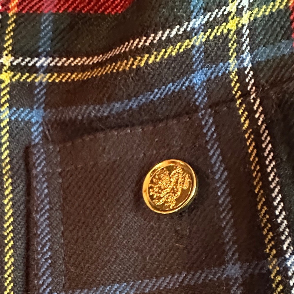 Smythe Multicolor Plaid Blazer with Gold Accents - Picture 6 of 8